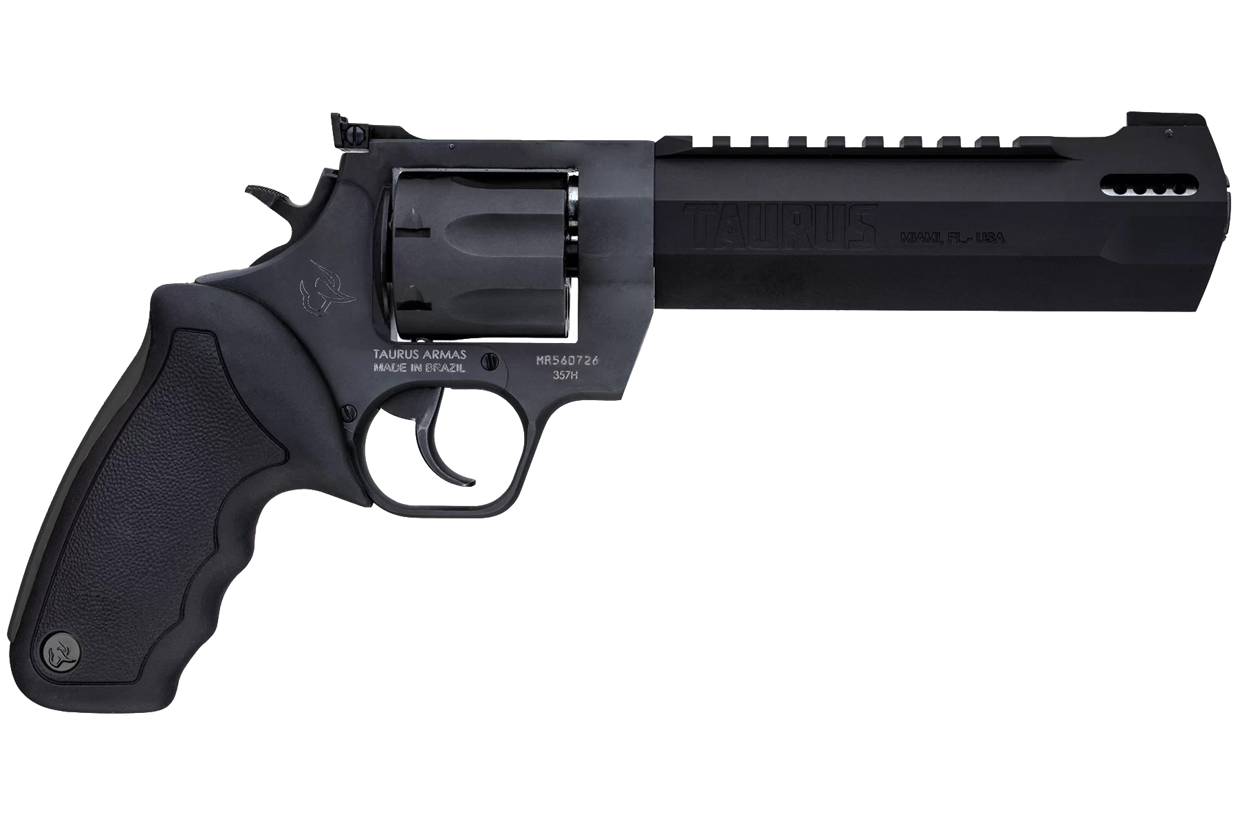 Taurus Raging Hunter Revolver - Black | 357 Mag/38 Spl +P | 6.75" Barrel | 7rd | Rubber Grip | Picatinny Rail