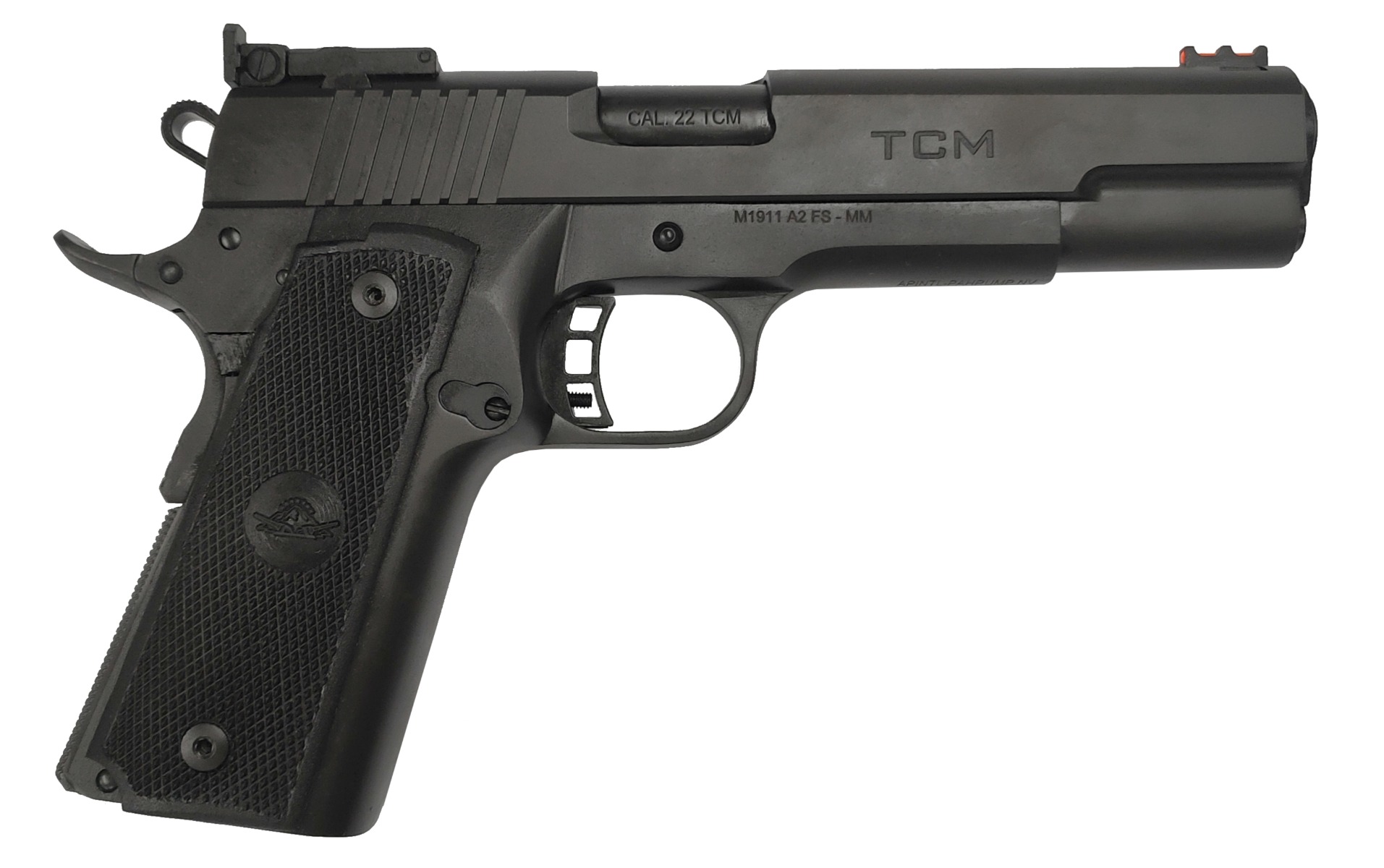 Rock Island Armory TCM "Armor Series" FS 1911 Pistol - Black | .22 TCM | 5" Barrel | 17rd | Fiber Optic Front Sight w/ Adj. Rear