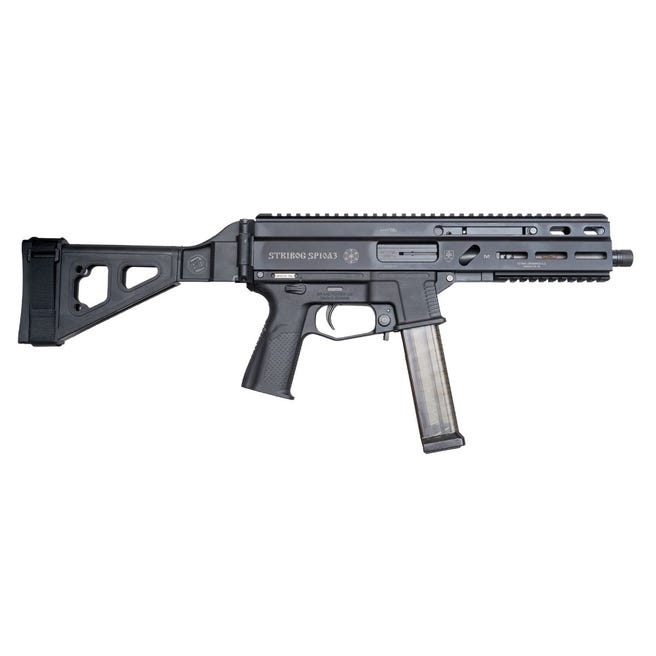 Grand Power Stribog SP10A3 Pistol - Black | 10mm | 8" Threaded Barrel | 20rd | SBT Brace