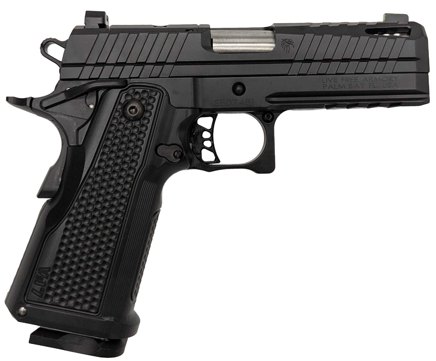LFA Apollo 11 Compact Pistol - 9mm | Black |Aluminum Grip | 4.1" Ported | 1x17rd Mag