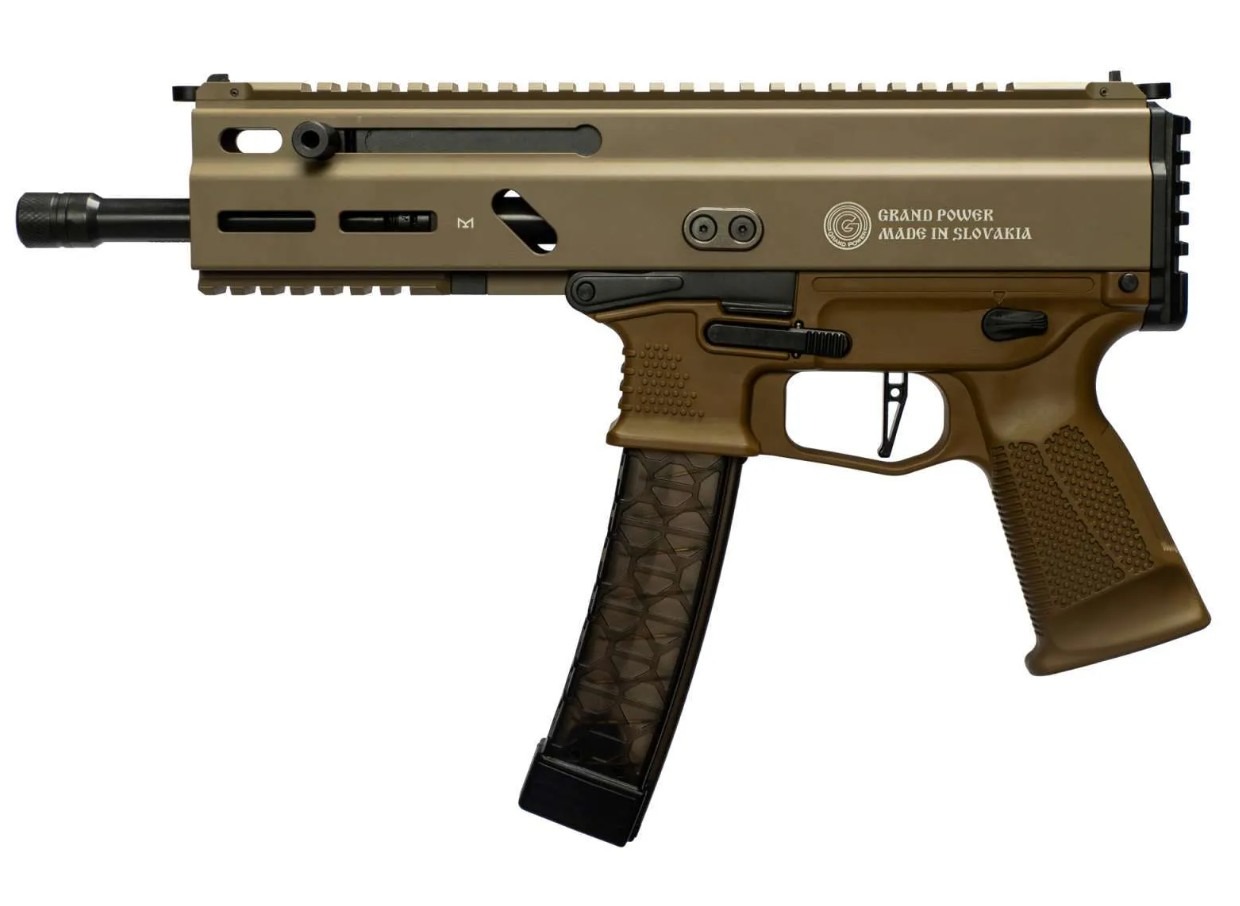 Grand Power Stribog SP9A1 Pistol - FDE | 9mm | 8" Threaded Barrel | 30rd