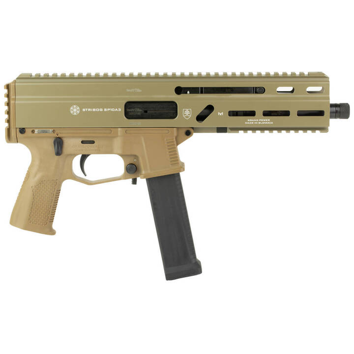 Grand Power Stribog SP10A3 Pistol - FDE | 10MM | 8" | 3 X 30 MAGS | PDW Tailhook Brace